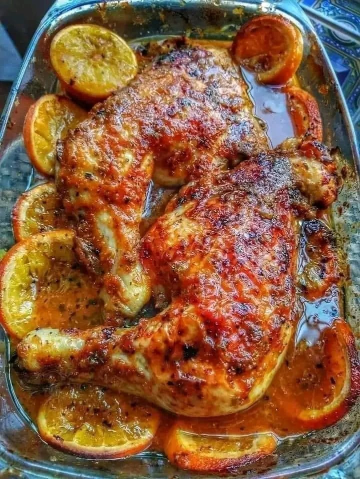 Baked tangerine chicken