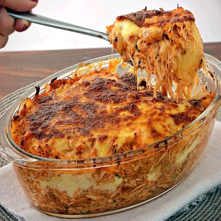 Potato lasagna with chicken